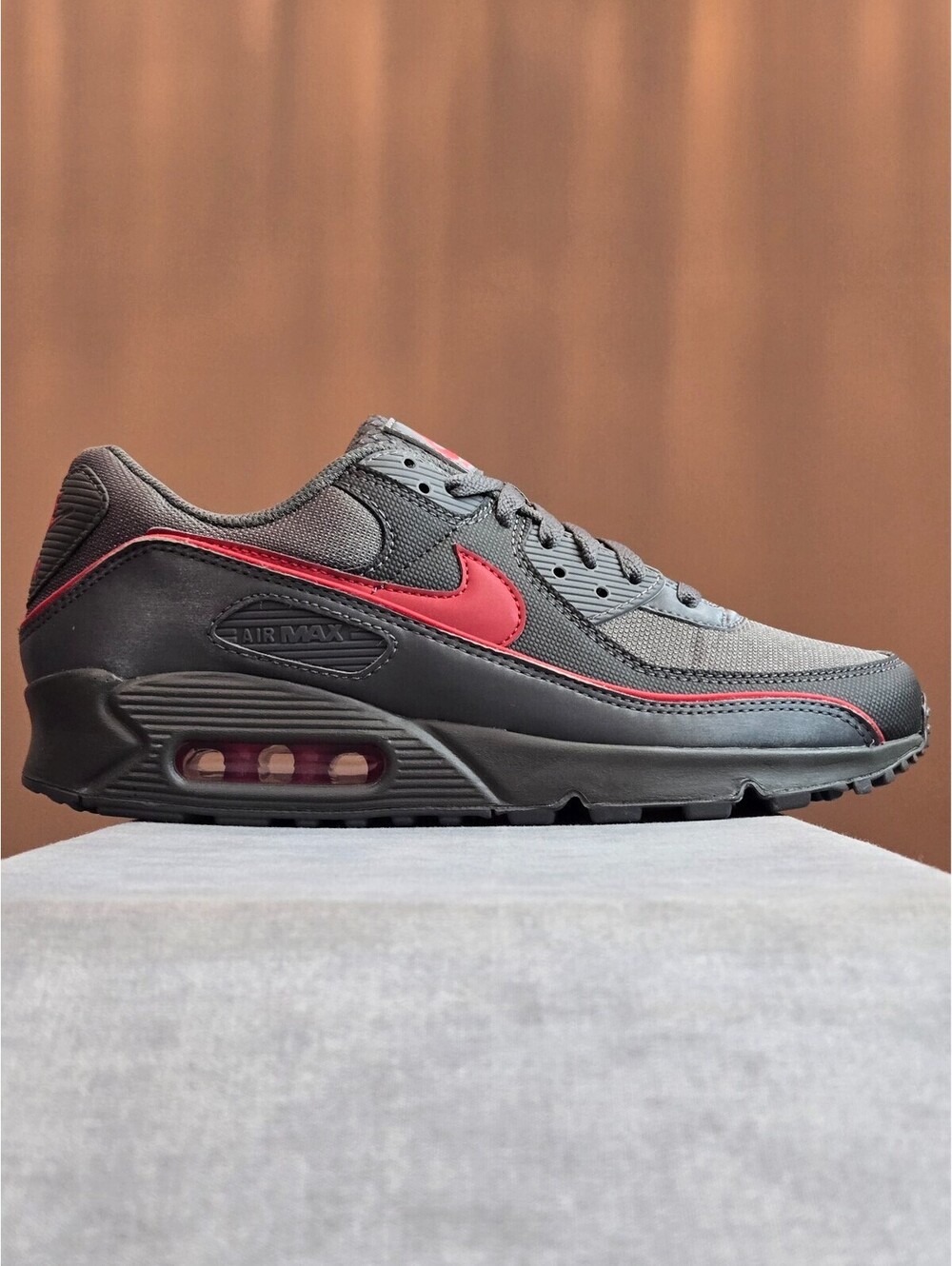 Nike Air Max 90 Premium - Iron Grey / University Red (HV4517-001) Men's 8.5